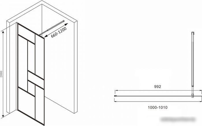 Душевая стенка Abber Immer Offen AG63100B
