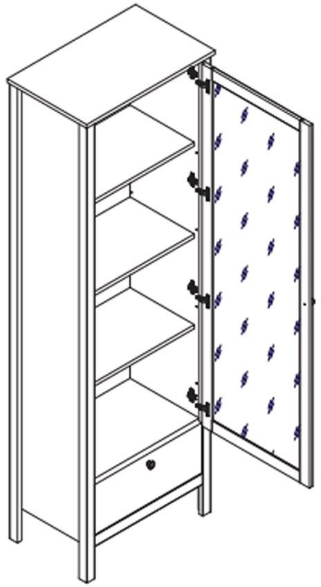 Шкаф-витрина BRW Loft REG1W1S (дуб вотан/черный)
