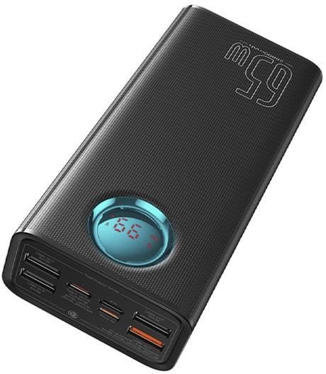 Внешний аккумулятор Baseus Amblight Digital Display Fast Charge Power Bank 65W 26800mAh (черный)