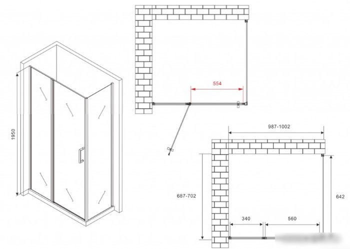 Душевой уголок Abber Sonnenstrand AG04100BS-S70B