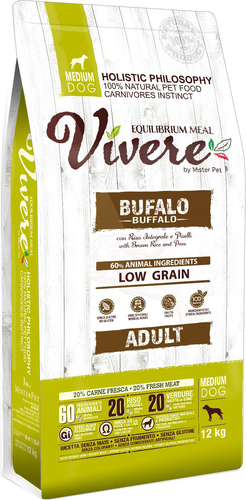Сухой корм для собак Vivere Medium Adult Buffalo 12 кг