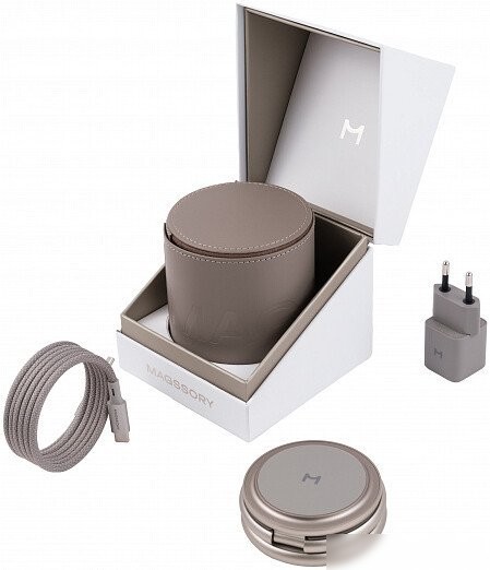 Беспроводное зарядное Magssory Disc Signature Edition 3 в 1 для Apple WCH033 (титановый)