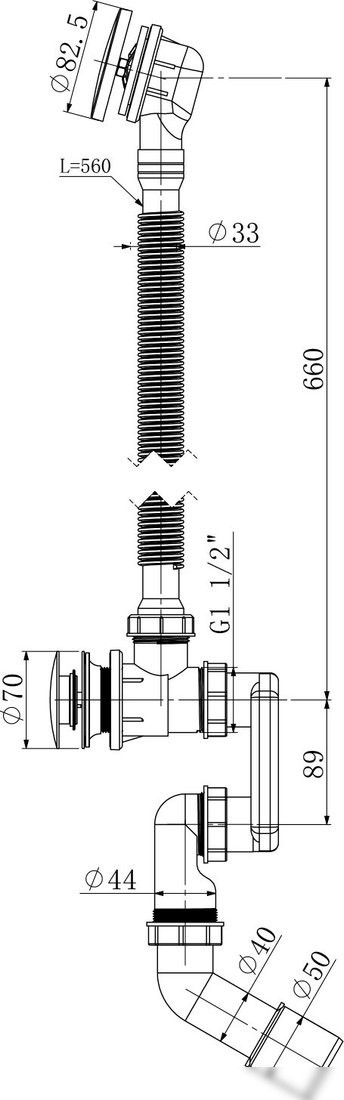 Сифон Lauter 21Y31010 (хром)