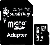 Карта памяти Smart Buy microSDHC (Class 10) 4GB + SD-адаптер (SB4GBSDCL10-01)
