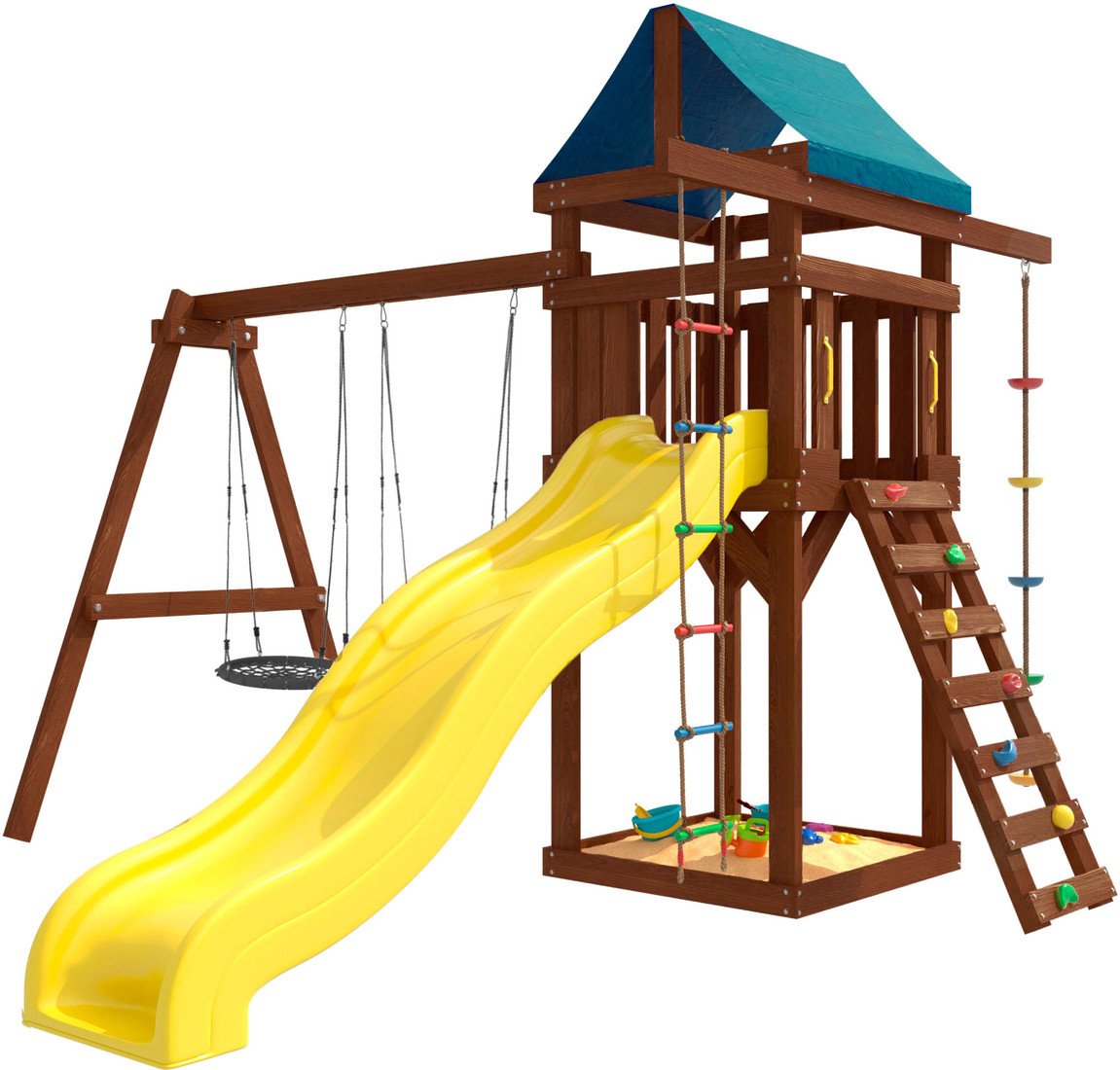 Игровой комплекс National Tree Company С качелями гнездо IgroWoods ДП-6 Premium