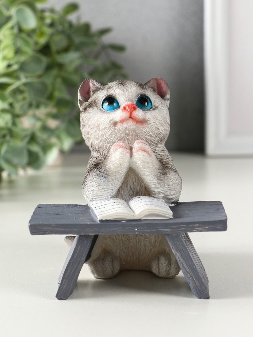 Статуэтка Sima-Land Котик с книгой за партой 10904399