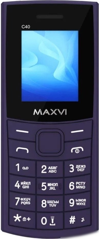 Кнопочный телефон Maxvi C40 (фиолетовый)
