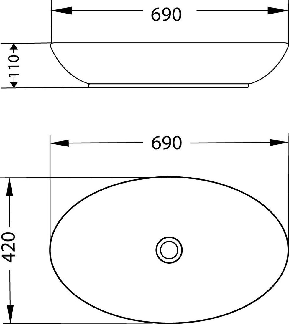 Умывальник Lauter 21571 + Moon 21СK81691C с сифоном 21635CH (хром)