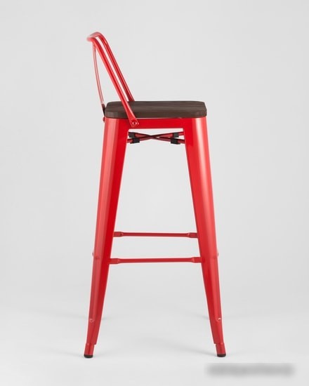 Стул Stool Group TOLIX WOOD со спинкой барный (красный) глянцевый