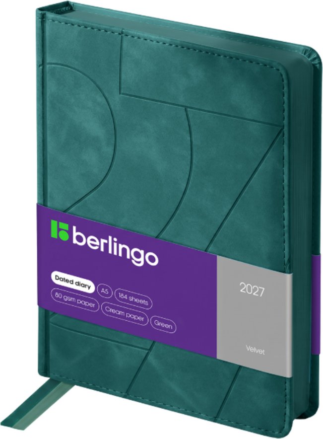 Ежедневник Berlingo Velvet 2027г DD7_43503 (184л, зеленый)
