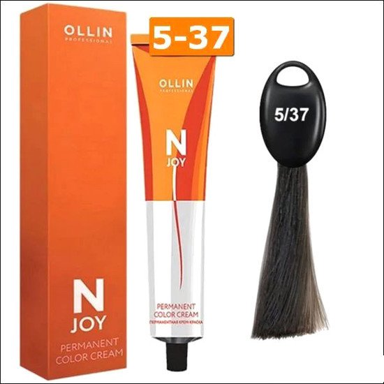Крем-краска Ollin Professional N-Joy Color Cream 5/37 светлый шатен золотисто-коричневый 100 мл
