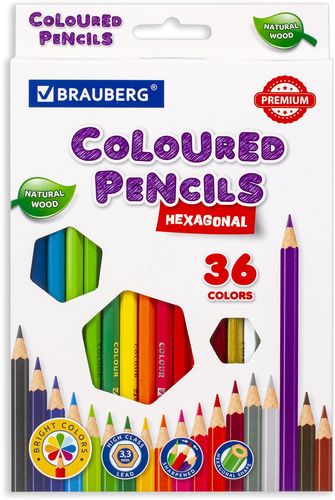 Набор цветных карандашей BRAUBERG Premium 181659 (36 шт.)