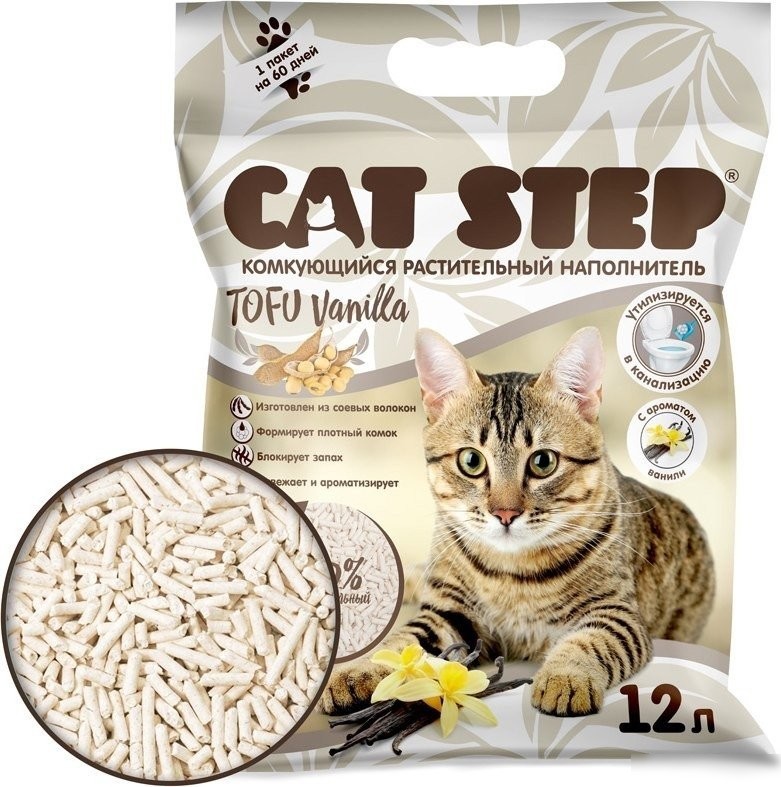 Наполнитель для туалета Cat Step Tofu Vanilla 12 л