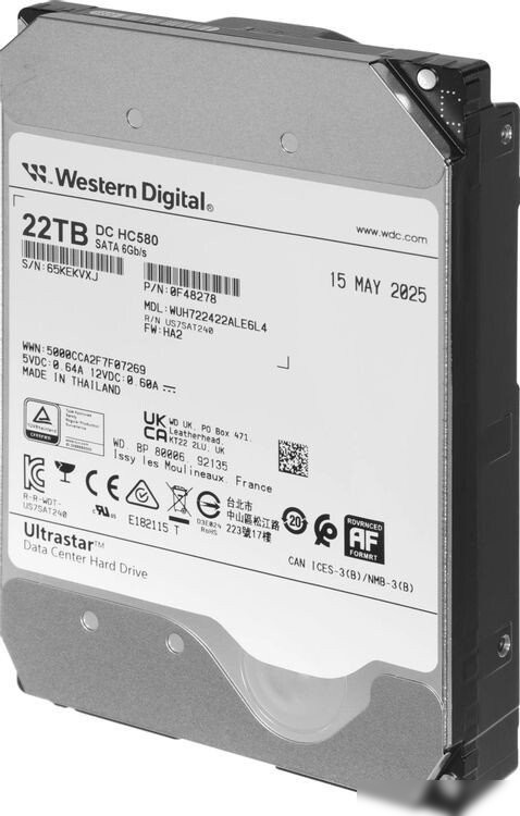 Жесткий диск WD Ultrastar DC HC580 22TB WUH722422ALE6L4