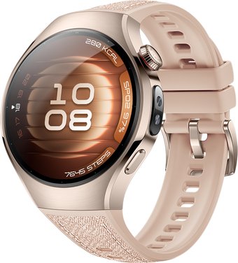 Умные часы Huawei Watch 5 42 мм (песочный, с бежевым силиконовым ремешком, международная версия)