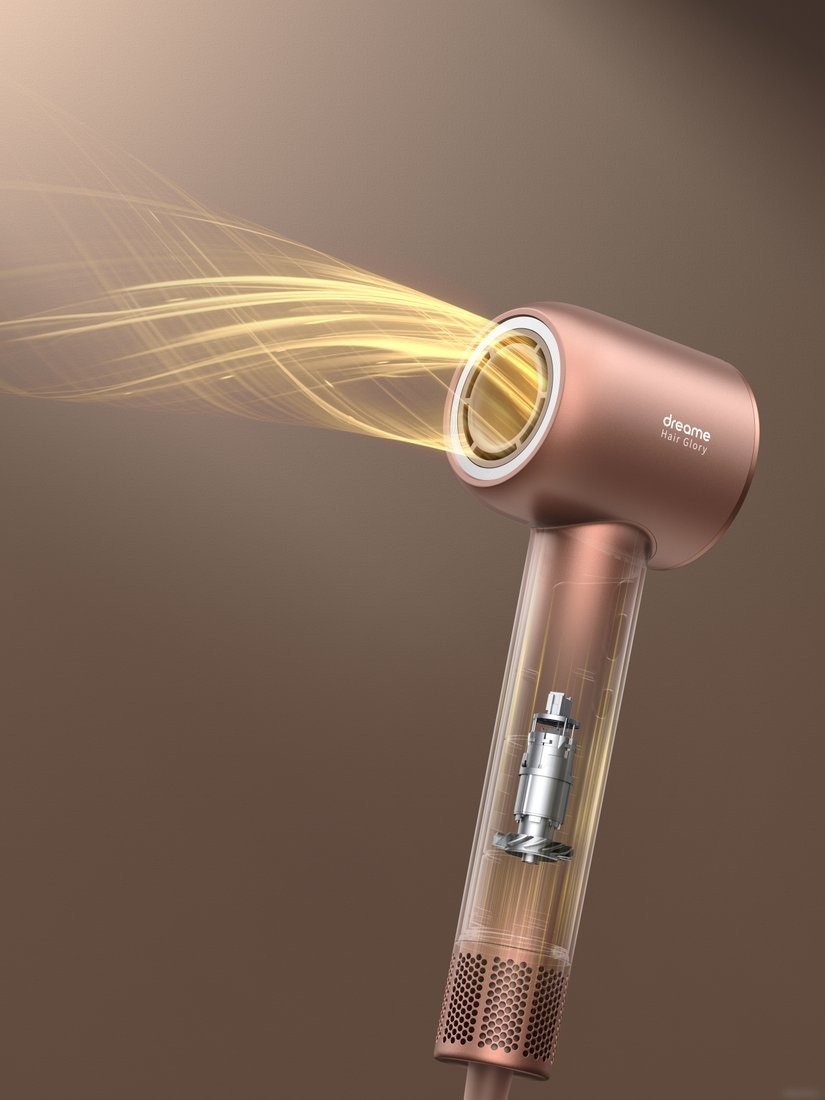 Фен Dreame Hairdryer Glory AHD6A-RS (с переходником на евровилку, розовое золото)