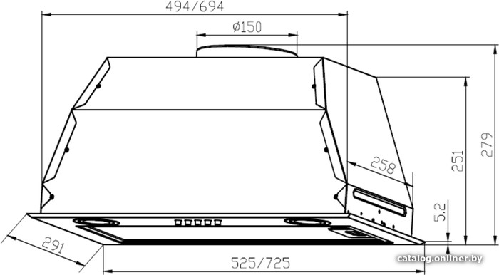 Кухонная вытяжка LEX GS Bloc P 600 (слоновая кость light)