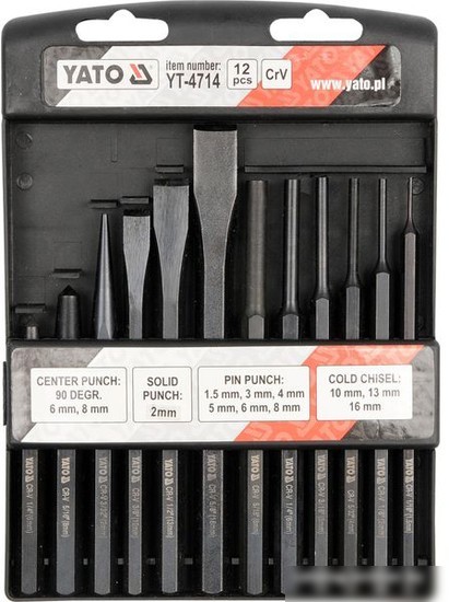Набор зубил Yato YT-4714 (12 предметов) Набор зубил Yato YT-4714 (12 предметов)