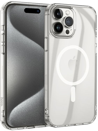 Чехол для телефона Hoco для iPhone 15 Pro Max магнитный (прозрачный)