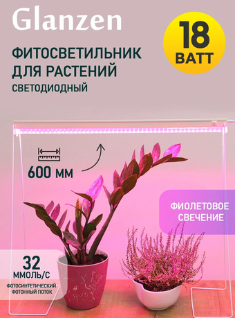 Лампа для растений Glanzen RPD-0600-18-Fito