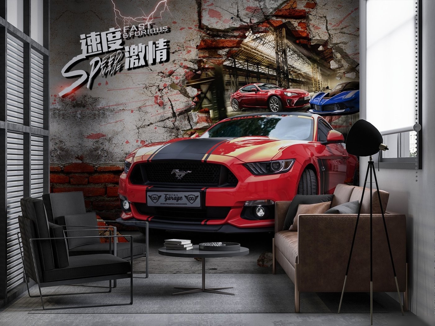 Фотообои ФабрикаФресок Форсаж. Ford Mustang. Форд Мустанг. Для Гаража 1053270 (300x270)