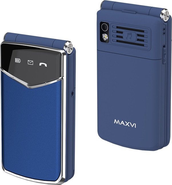 Кнопочный телефон Maxvi E11ds (синий/серебристый)