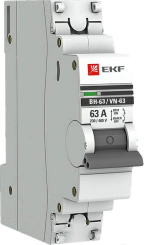 Выключатель нагрузки EKF PROxima ВН-63 1р 63А sl63-1-63-pro
