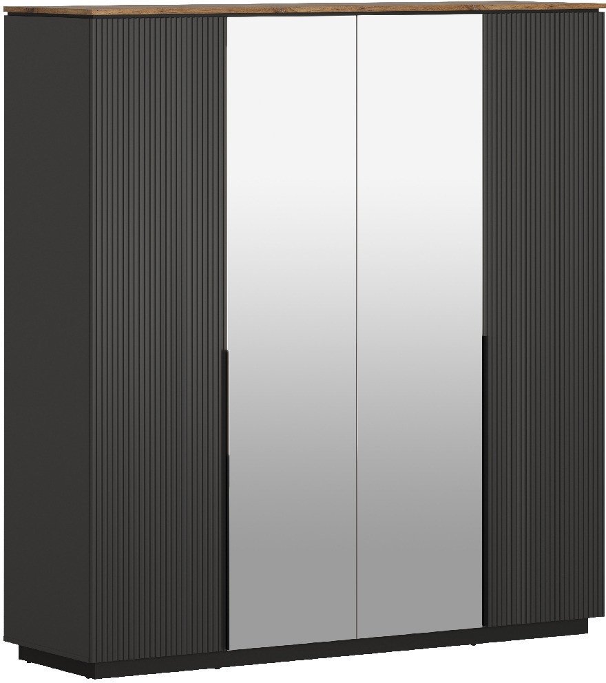 Шкаф распашной BRW San Gimignano SZF4D (антрацитовый/дуб нокс)