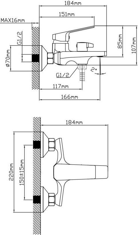 Смеситель AV Engineering AVWIN3-BL165-130