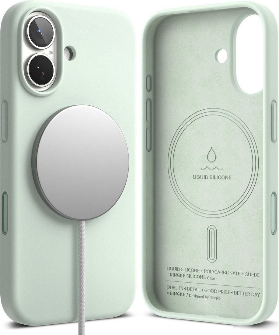 Чехол для телефона Ringke Silicone Magnetic для iPhone 17 (Soft Mint)