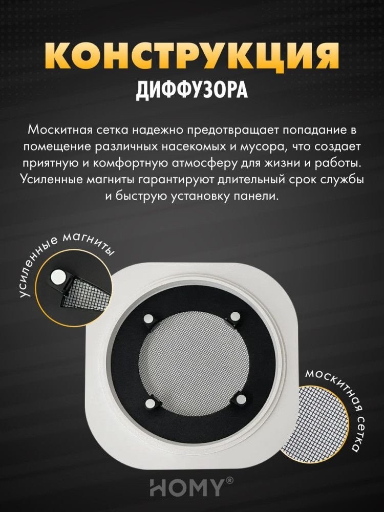 Вентиляционная решетка HOMY AIR круглый A100BT d150 (черная)