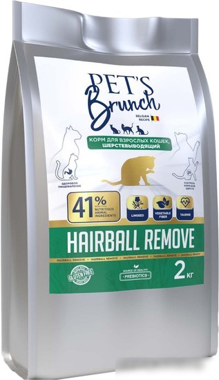 Сухой корм для кошек Pet's Brunch Adult Hairball Remove 2 кг Сухой корм для кошек Pet's Brunch Adult Hairball Remove 2 кг