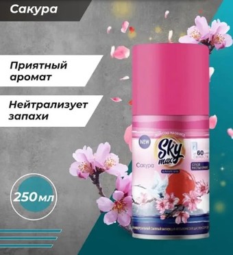 Сменный блок для освежителя воздуха Sky Max Сакура (250 мл)