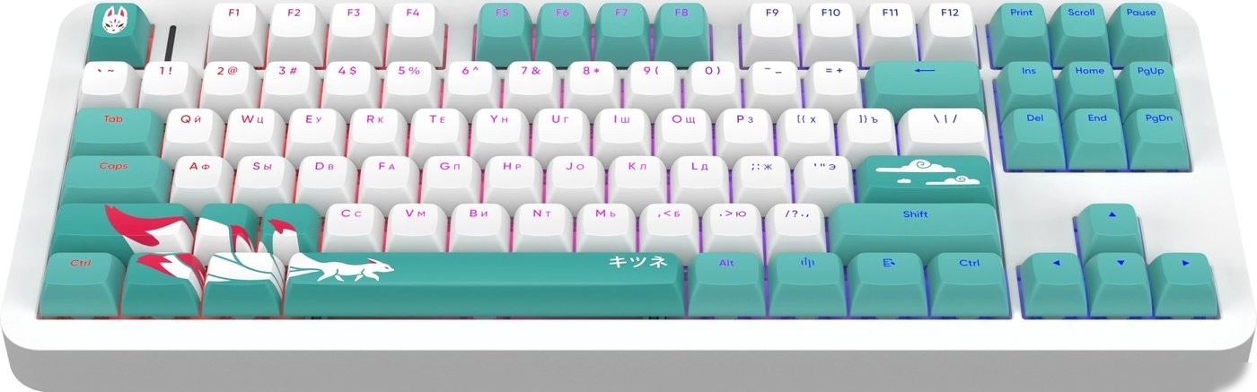 Клавиатура Red Square Alumix TKL Classic Kitsune (белый, g3ms Aquamarine)