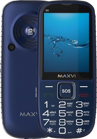 Кнопочный телефон Maxvi B9 (синий)