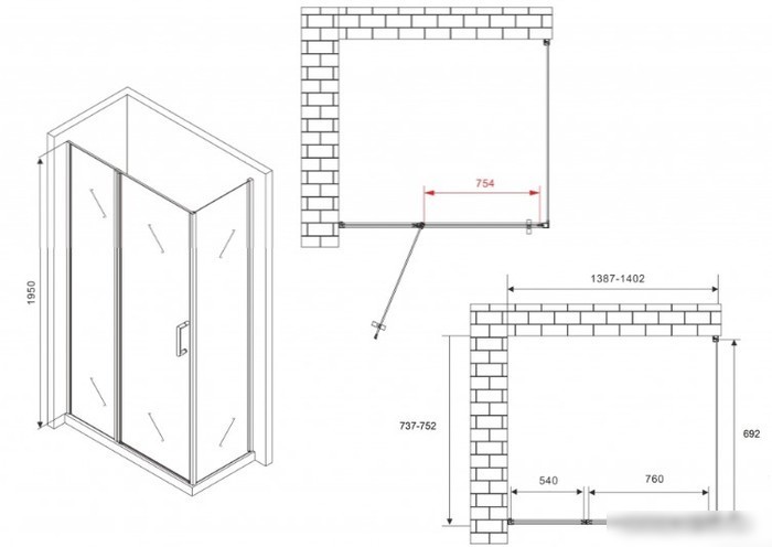 Душевой уголок Abber Sonnenstrand AG04140S-S75