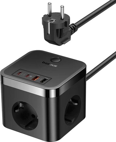 Сетевое зарядное Baseus PowerCombo Cube Power Strip 3AC+2U+2C 30W E00066400117-00