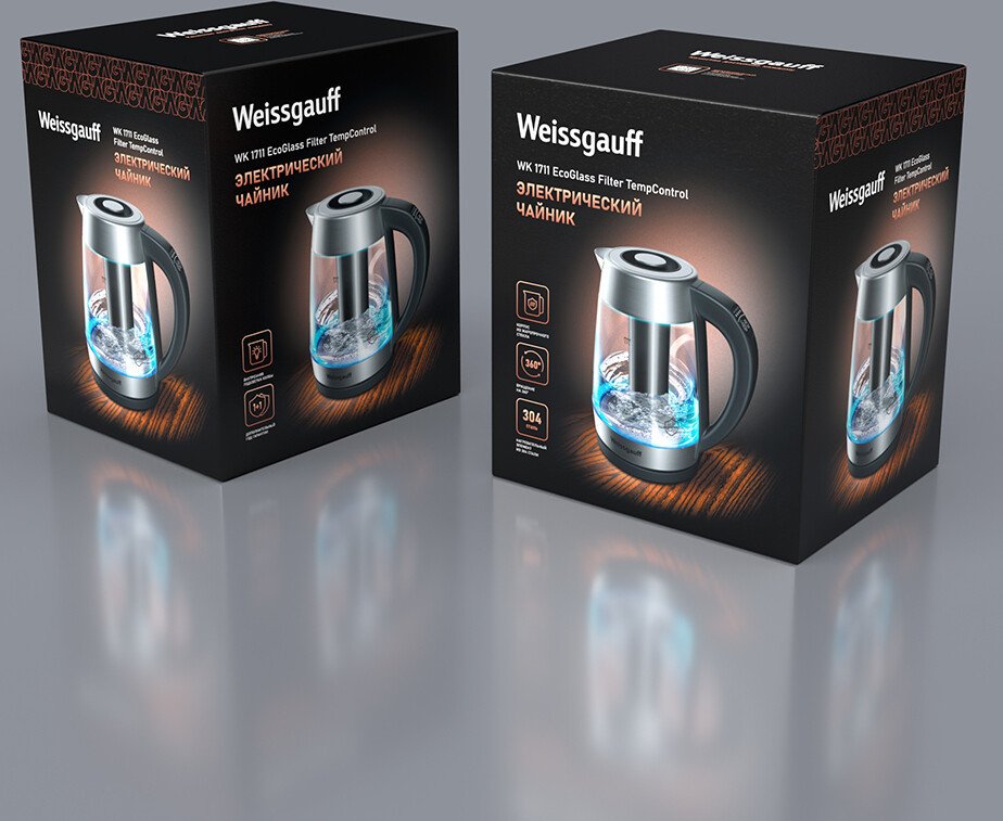 Электрический чайник Weissgauff WK 1711 EcoGlass Filter TempControl