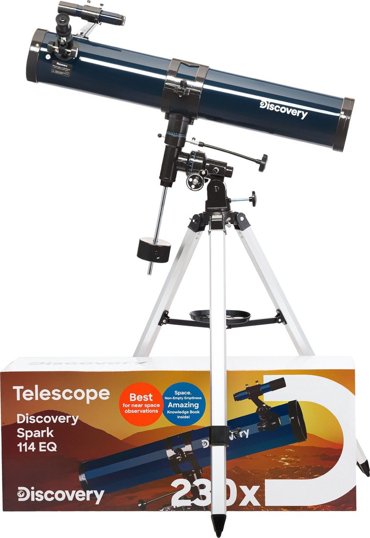 Телескоп Levenhuk Discovery Spark 114 EQ с книгой