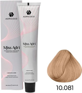 Крем-краска Adricoco Miss Adri 10.081 (100мл, платиновый блонд пастельный ледяной)