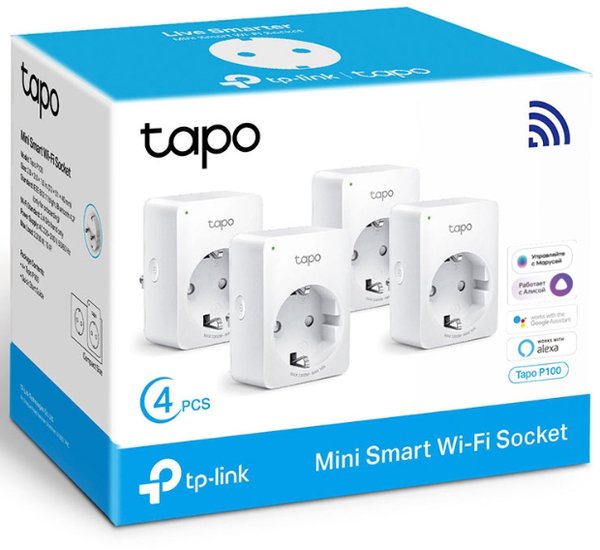 Умная розетка TP-Link Tapo P100 (4 шт)