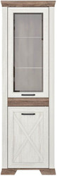 Шкаф-витрина BRW Marselle REG1W1DL (ясень снежный/дуб сонома темный)
