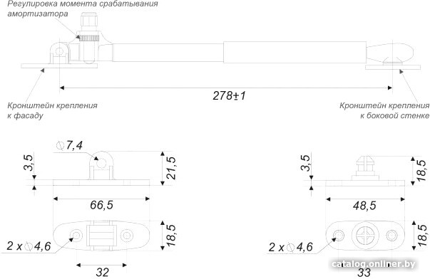 Газ-лифт Boyard с амортизацией GL106GRPH/80/3