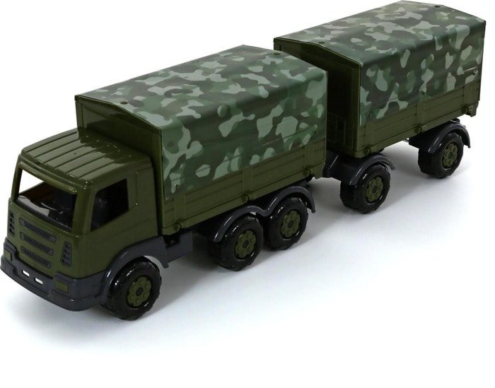 Полесье Престиж автомобиль бортовой тентовый военный с прицепом РБ 49155