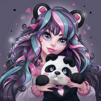 Алмазная мозаика Феникс+ Девушка с пандой 68612