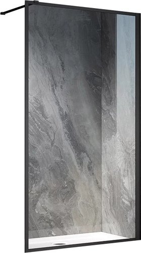 Душевая стенка Veconi 100x200 KR81B-100-01-C8 (стекло прозрачное/черный)