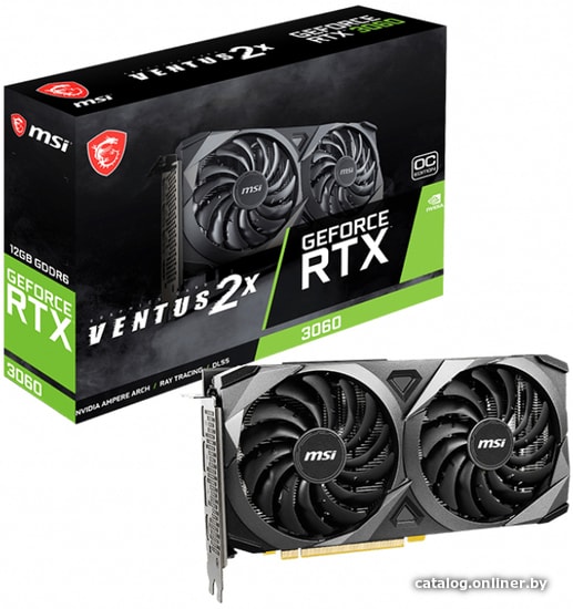 Видеокарта MSI GeForce RTX 3060 Ventus 2X 12G OC