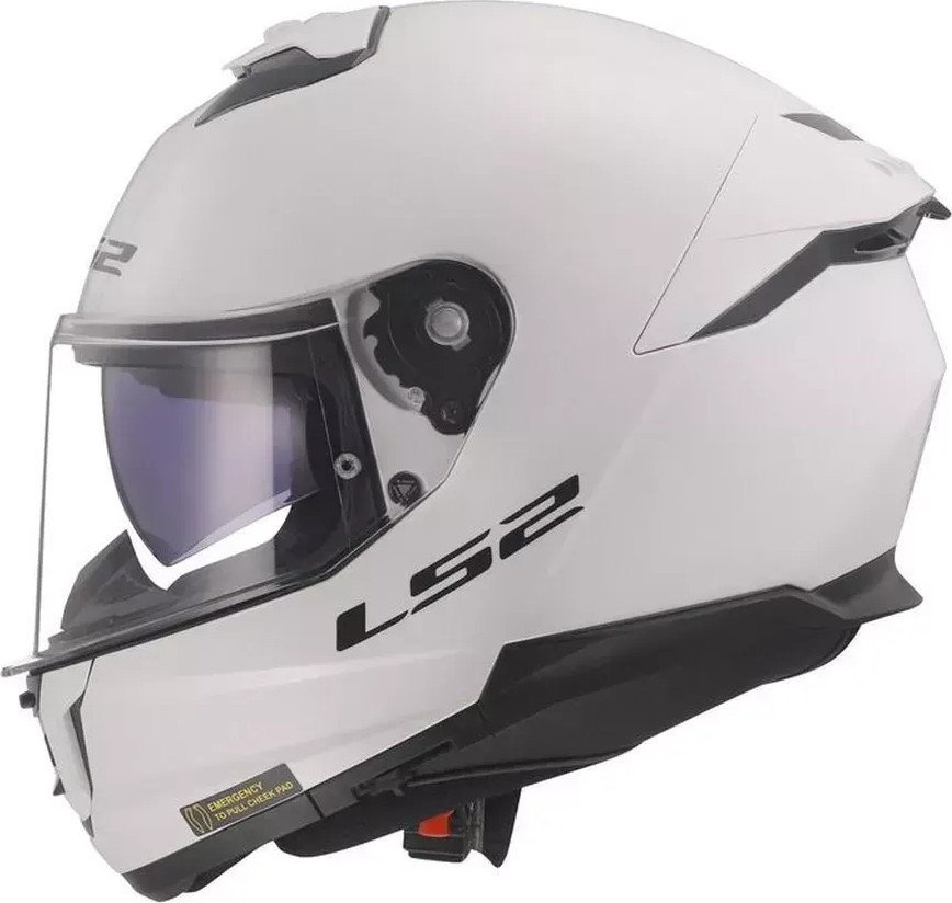 Мотошлем LS2 FF808 Strem II 06 (XS, белый глянцевый)