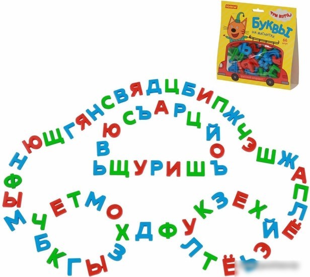 Алфавит Полесье Три кота (66 букв, магнит)