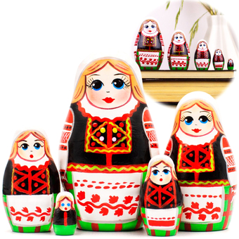 Развивающая игрушка Брестская Матрешка Народные костюмы Беларуси. Калинковичский строй (набор 5 шт)